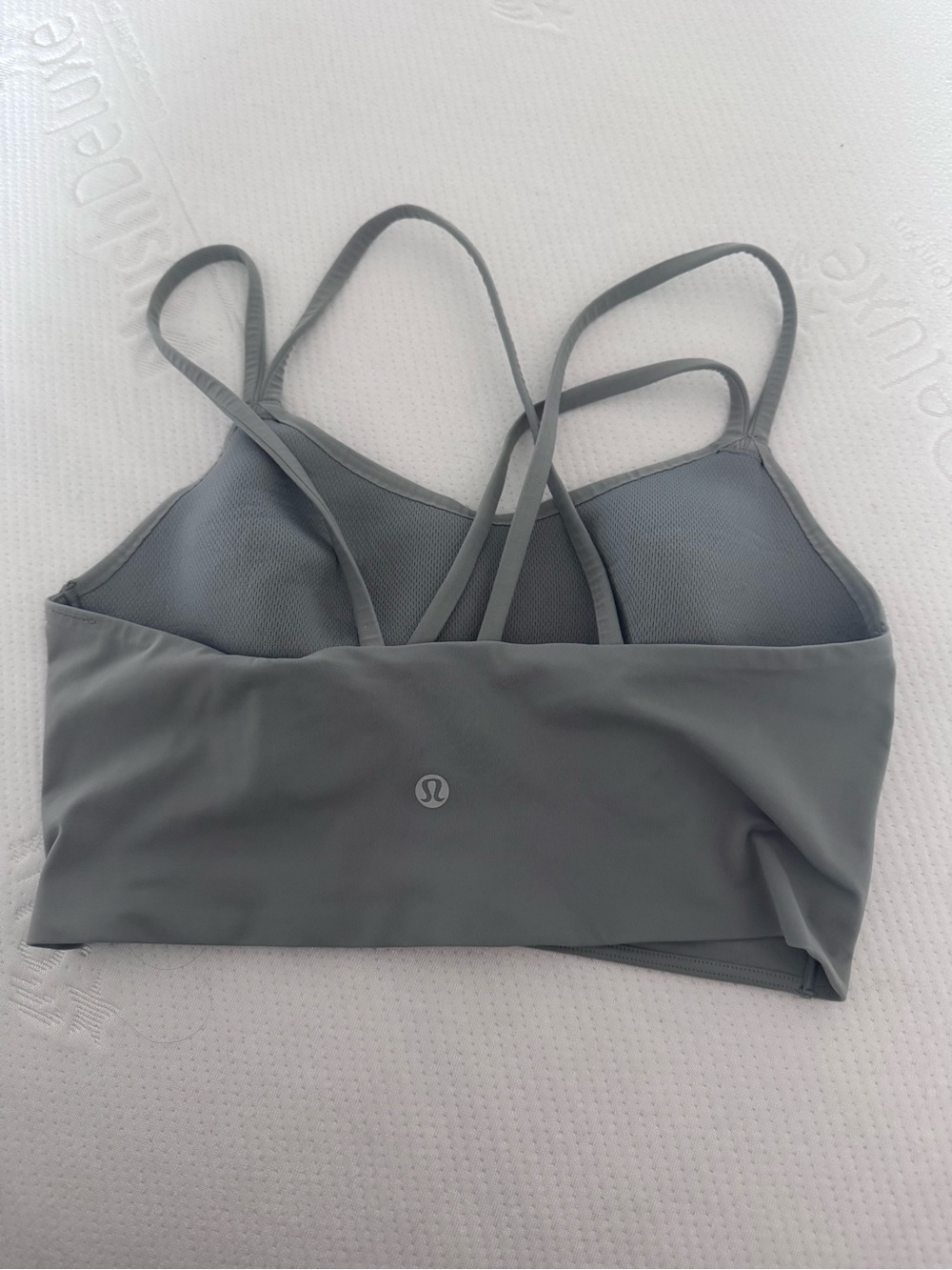 Lululemon Like a Cloud longline sports bra in color rhino gray